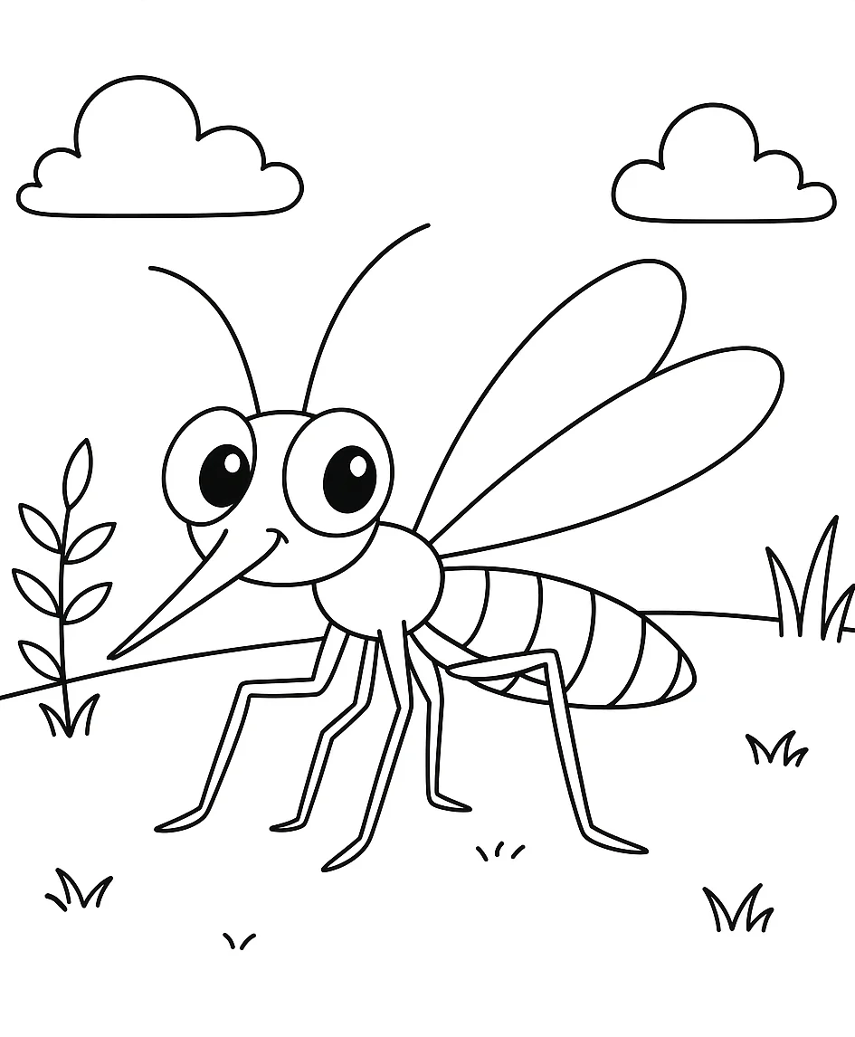 Mosquito, דף צביעה להדפסה לילדים