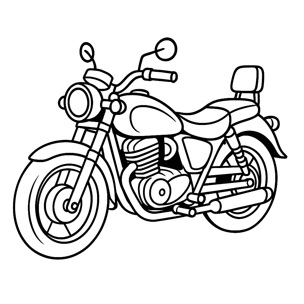 Motorcycle, דף צביעה להדפסה לילדים