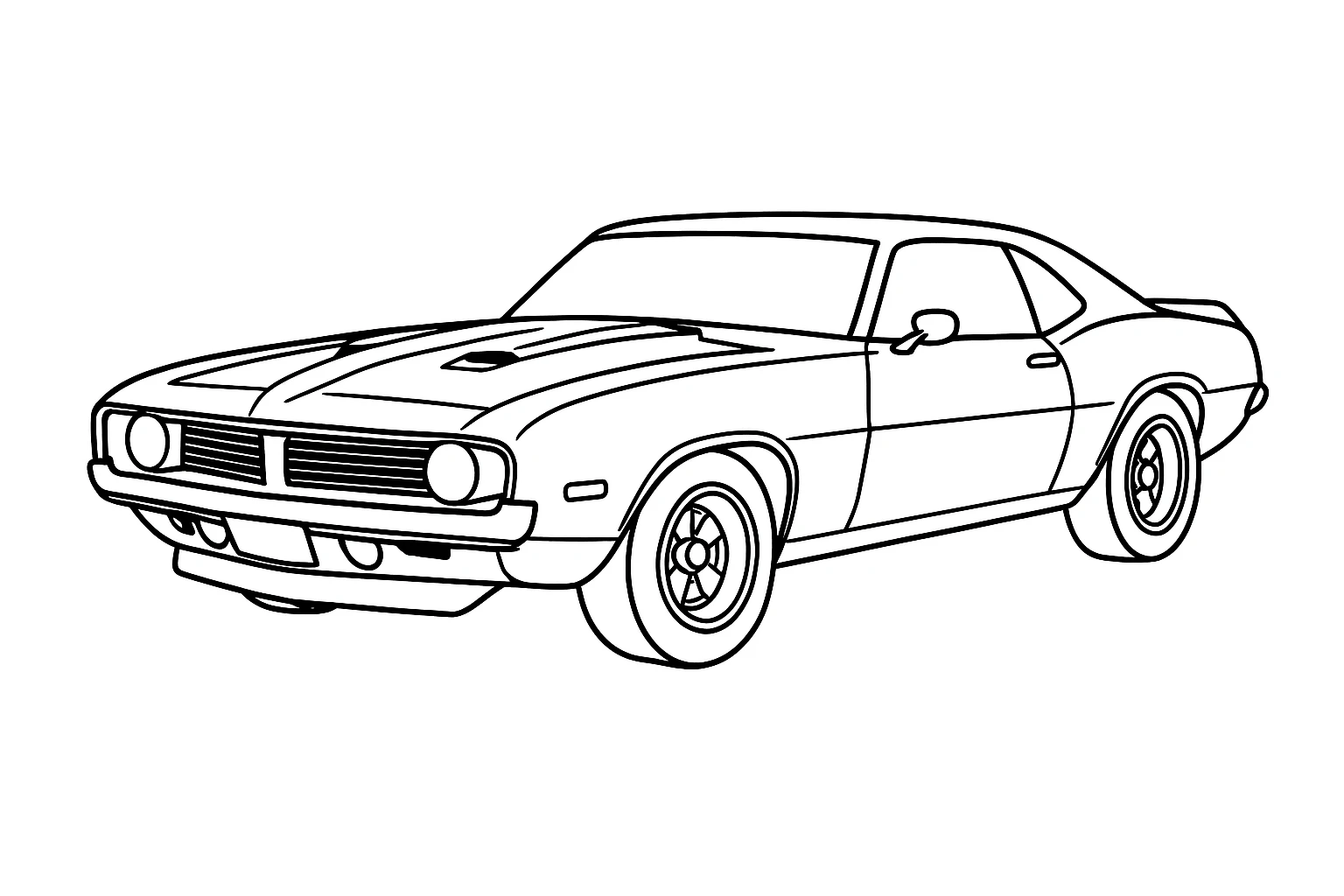 Muscle Car, דף צביעה להדפסה לילדים