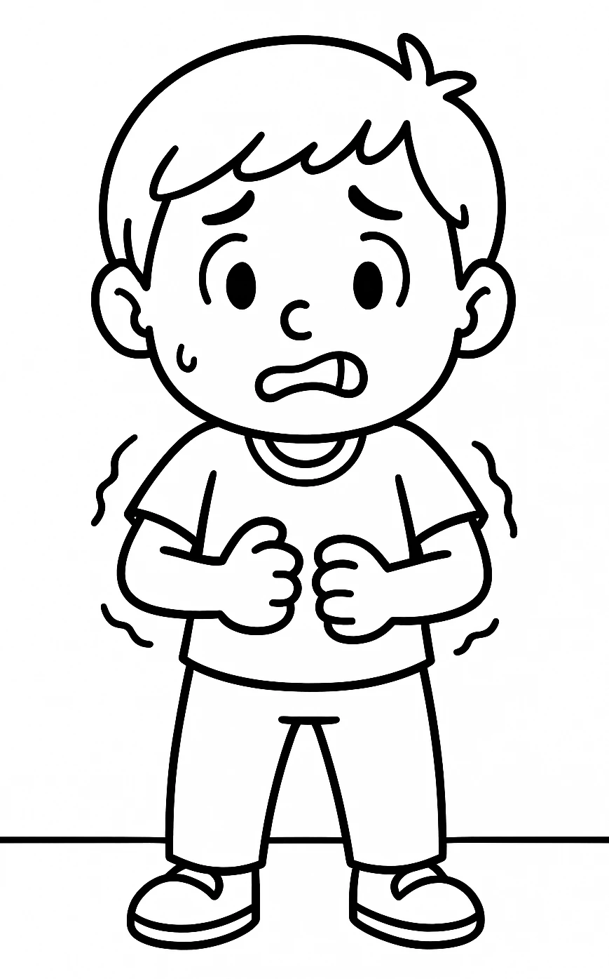 Nervous, דף צביעה להדפסה לילדים