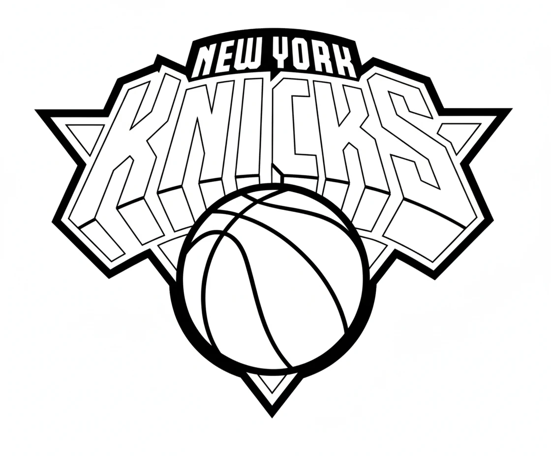Página para Colorear del Logo de New York Knicks, página para colorear imprimible para niños