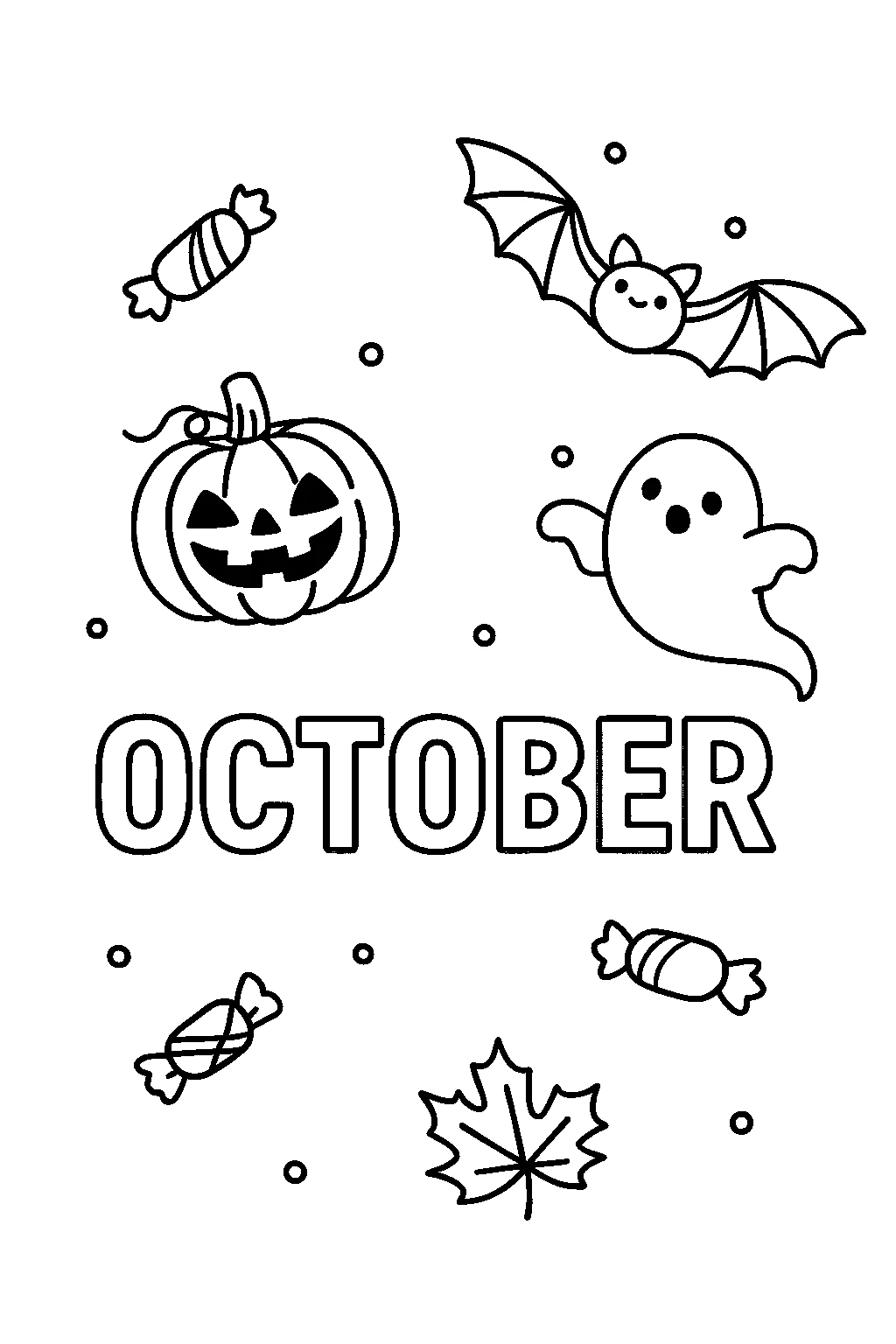 October, דף צביעה להדפסה לילדים