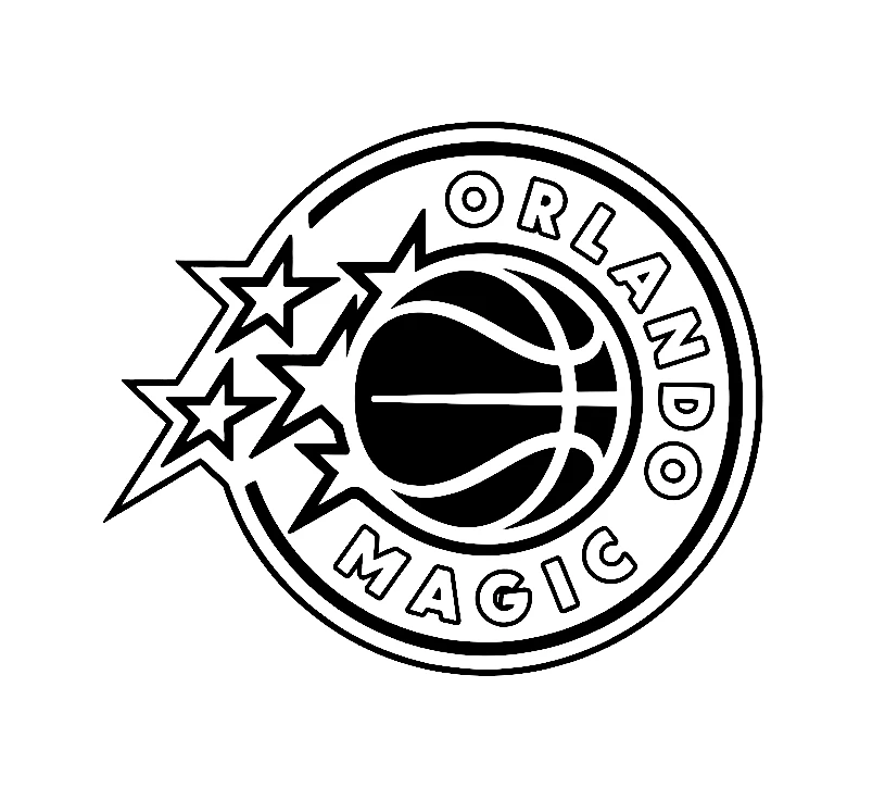 Página para Colorear del Logo de Orlando Magic, página para colorear imprimible para niños