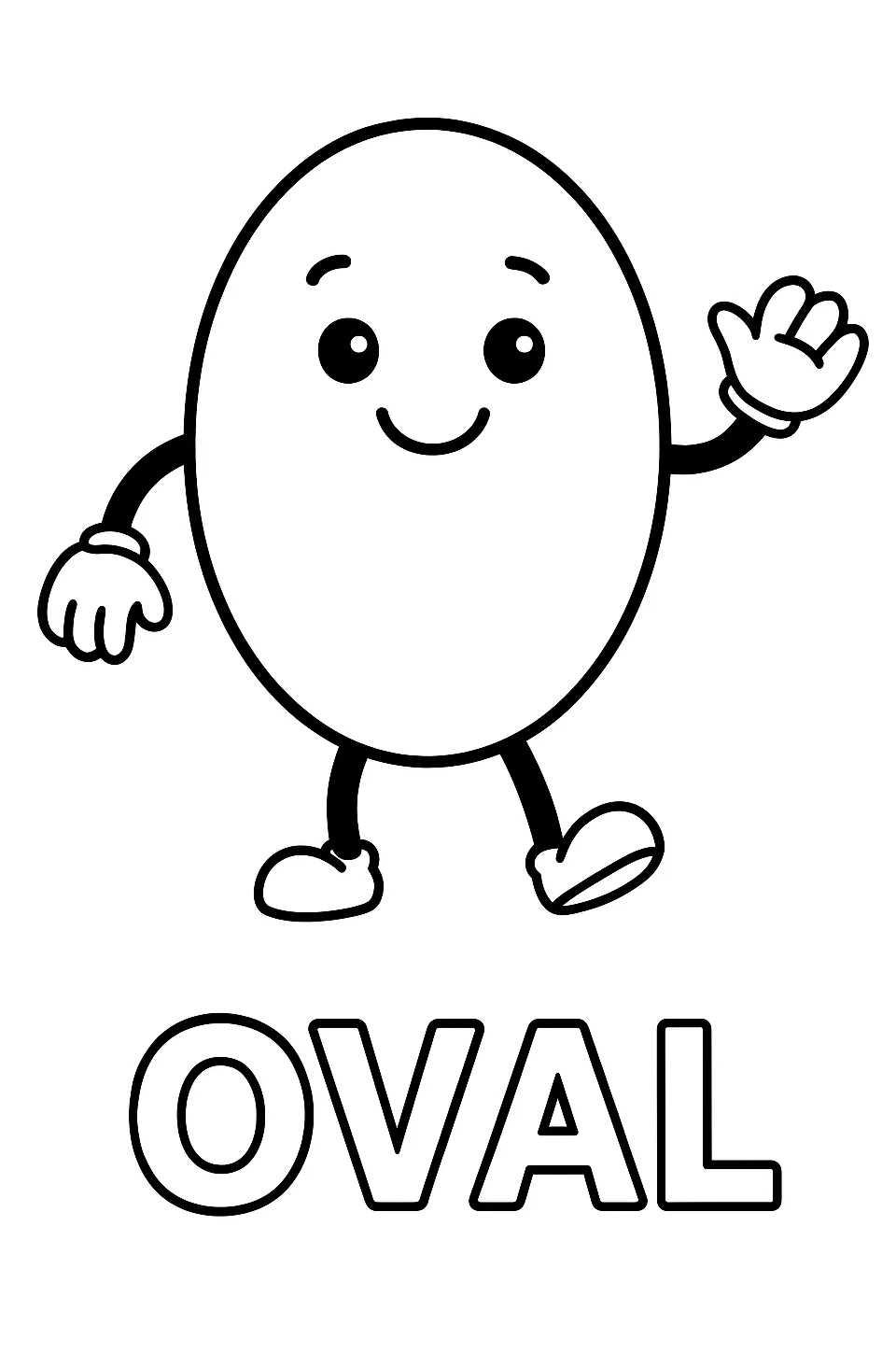 Oval Shape, דף צביעה להדפסה לילדים