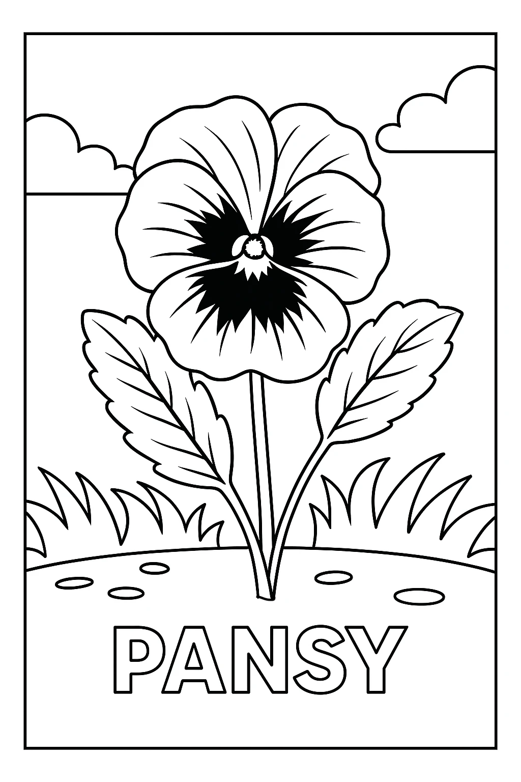 Pansy, דף צביעה להדפסה לילדים