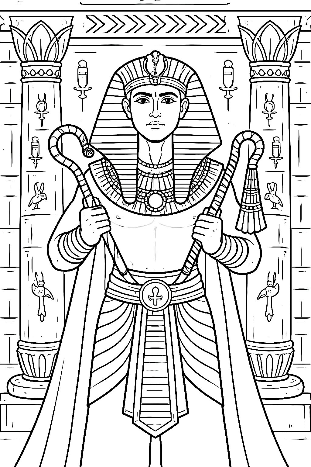 Pharaoh, דף צביעה להדפסה לילדים