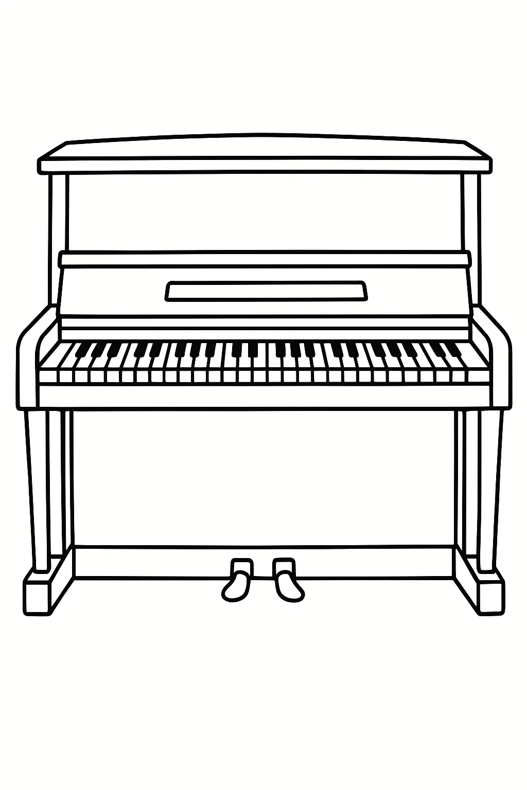 Upright Piano, דף צביעה להדפסה לילדים