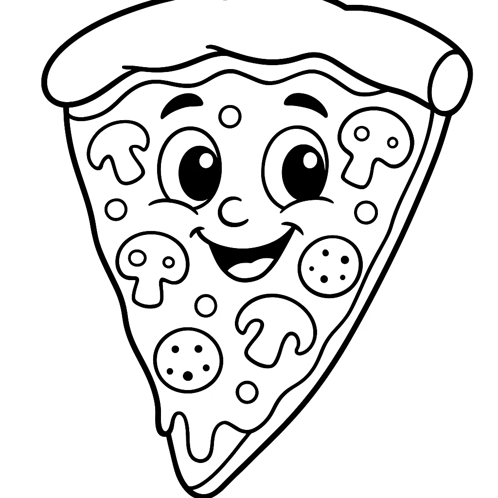 Pizza, דף צביעה להדפסה לילדים