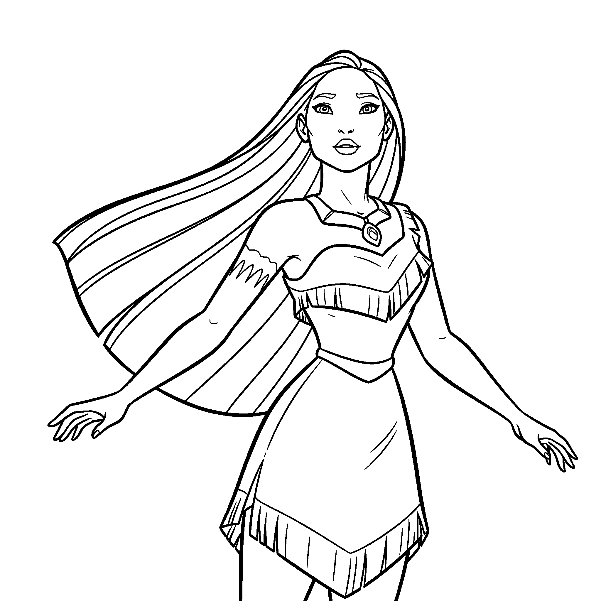 Pocahontas - Colors of the Wind, דף צביעה להדפסה לילדים