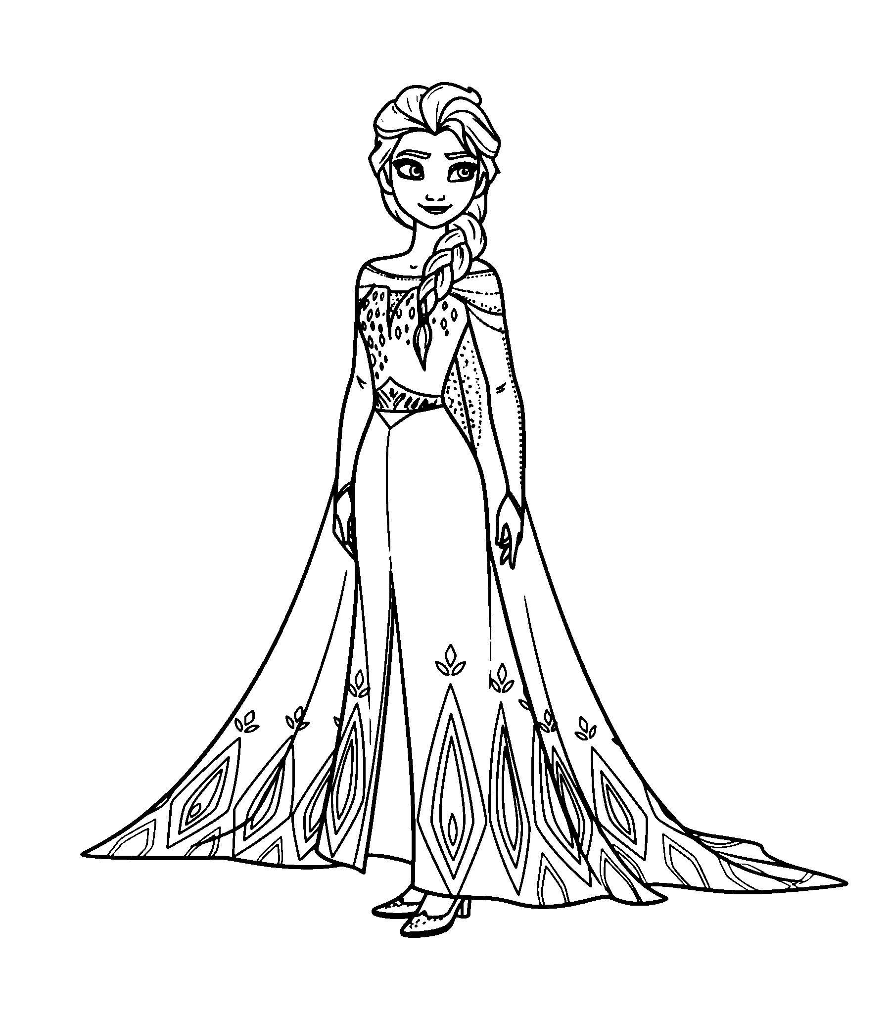 Princess Elsa - Let It Go, דף צביעה להדפסה לילדים