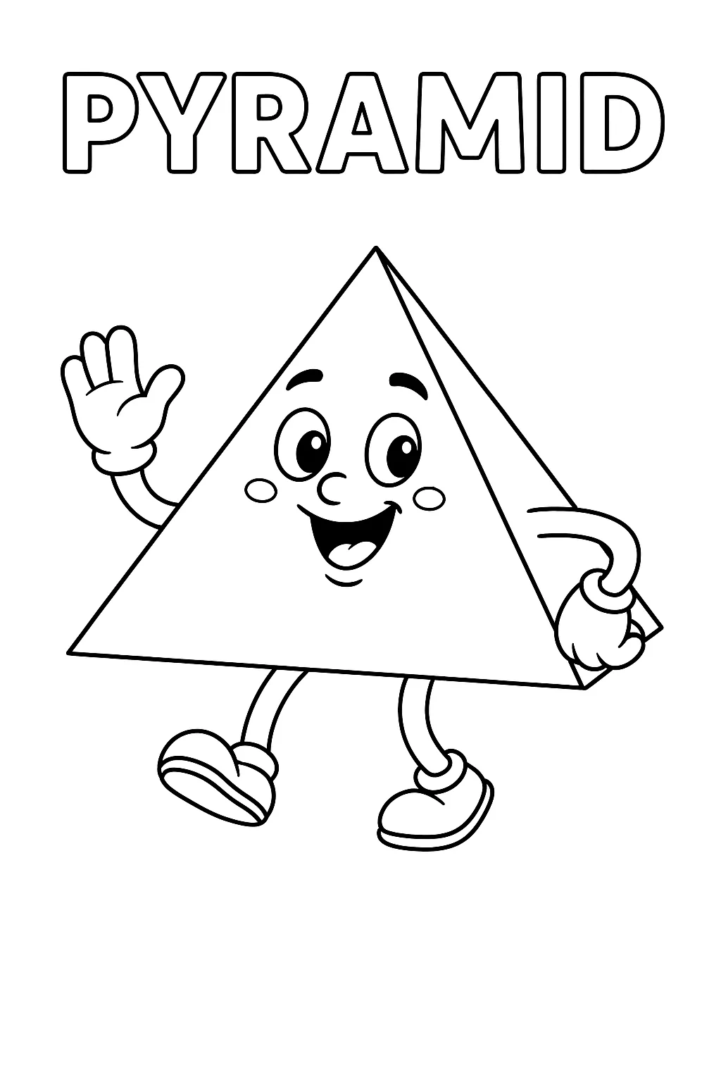 Pyramid 3D Shape, דף צביעה להדפסה לילדים