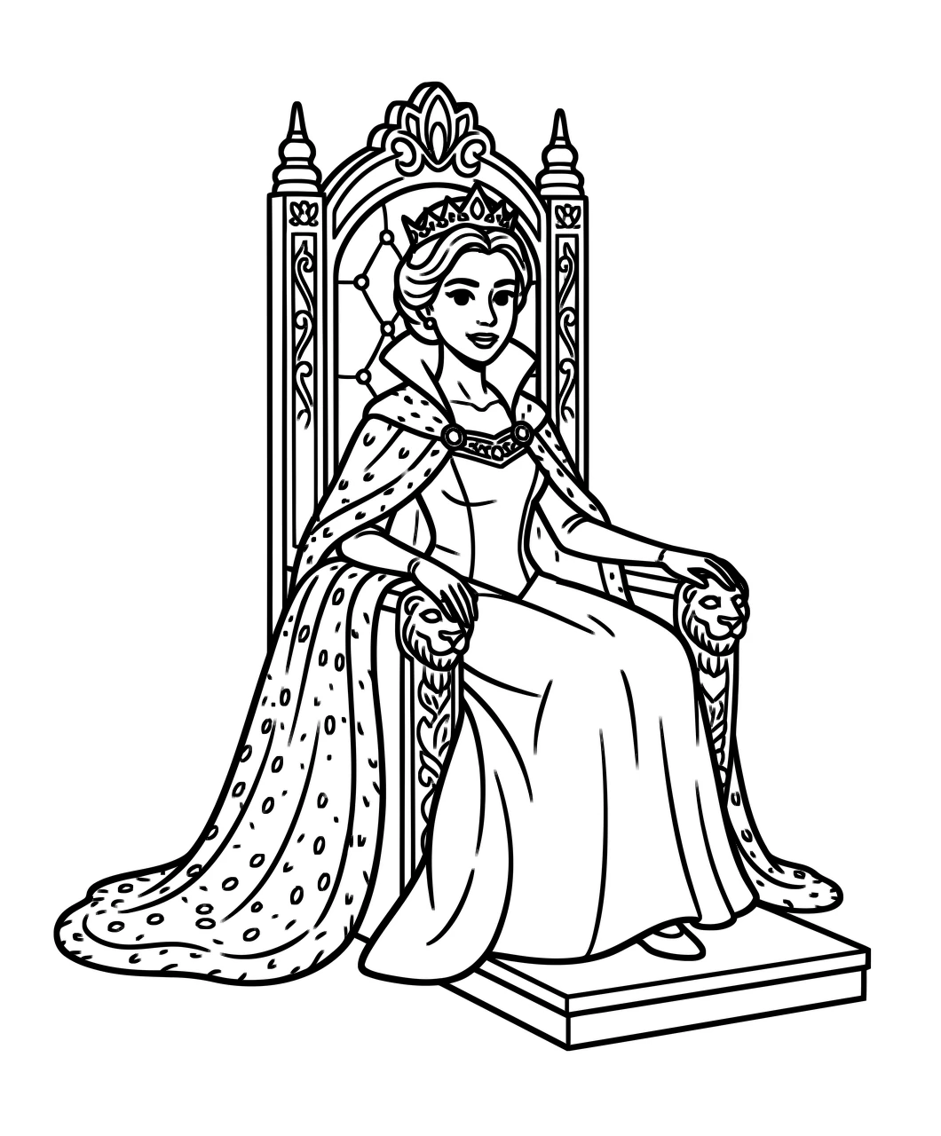 Queen, דף צביעה להדפסה לילדים