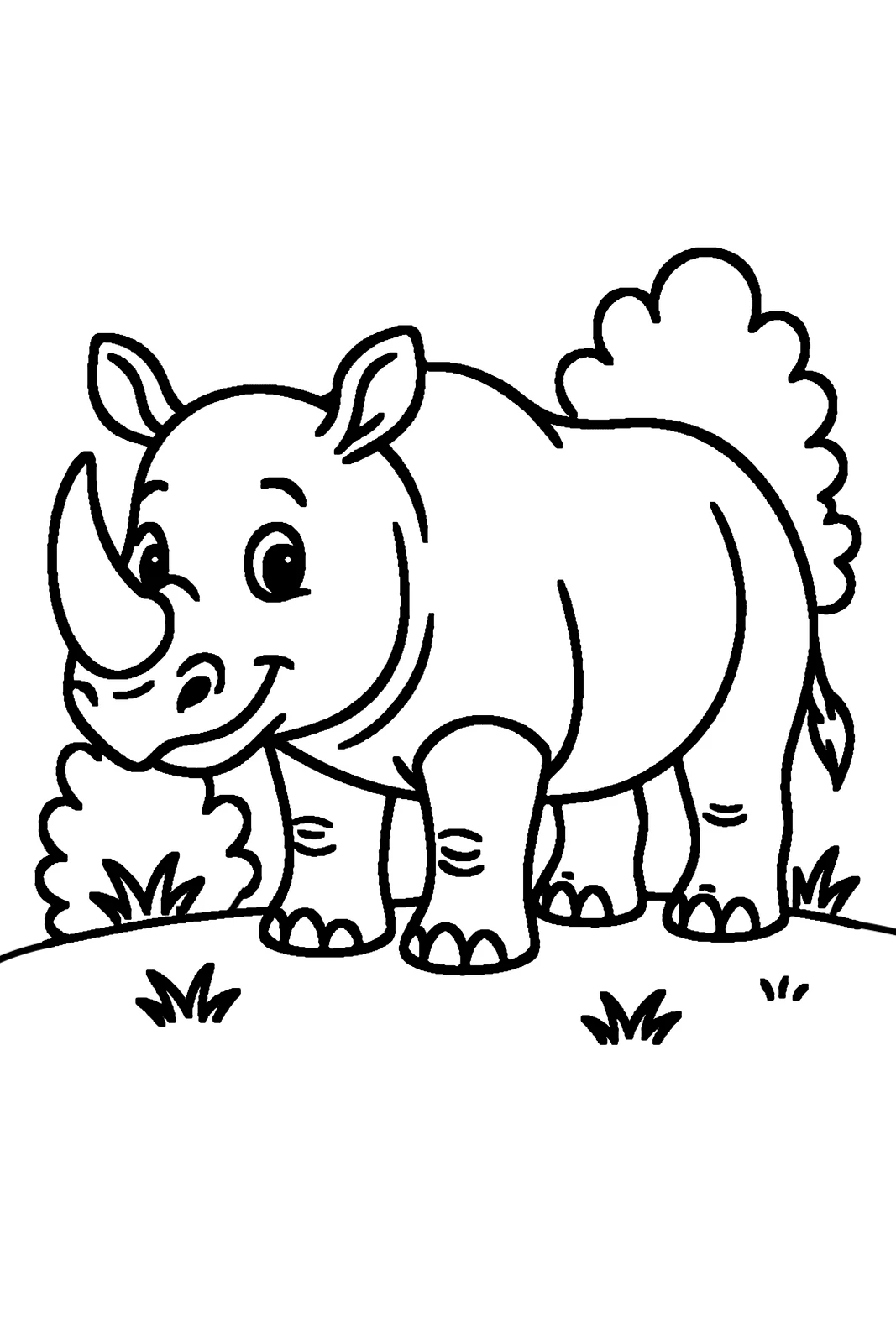 Rhino, דף צביעה להדפסה לילדים