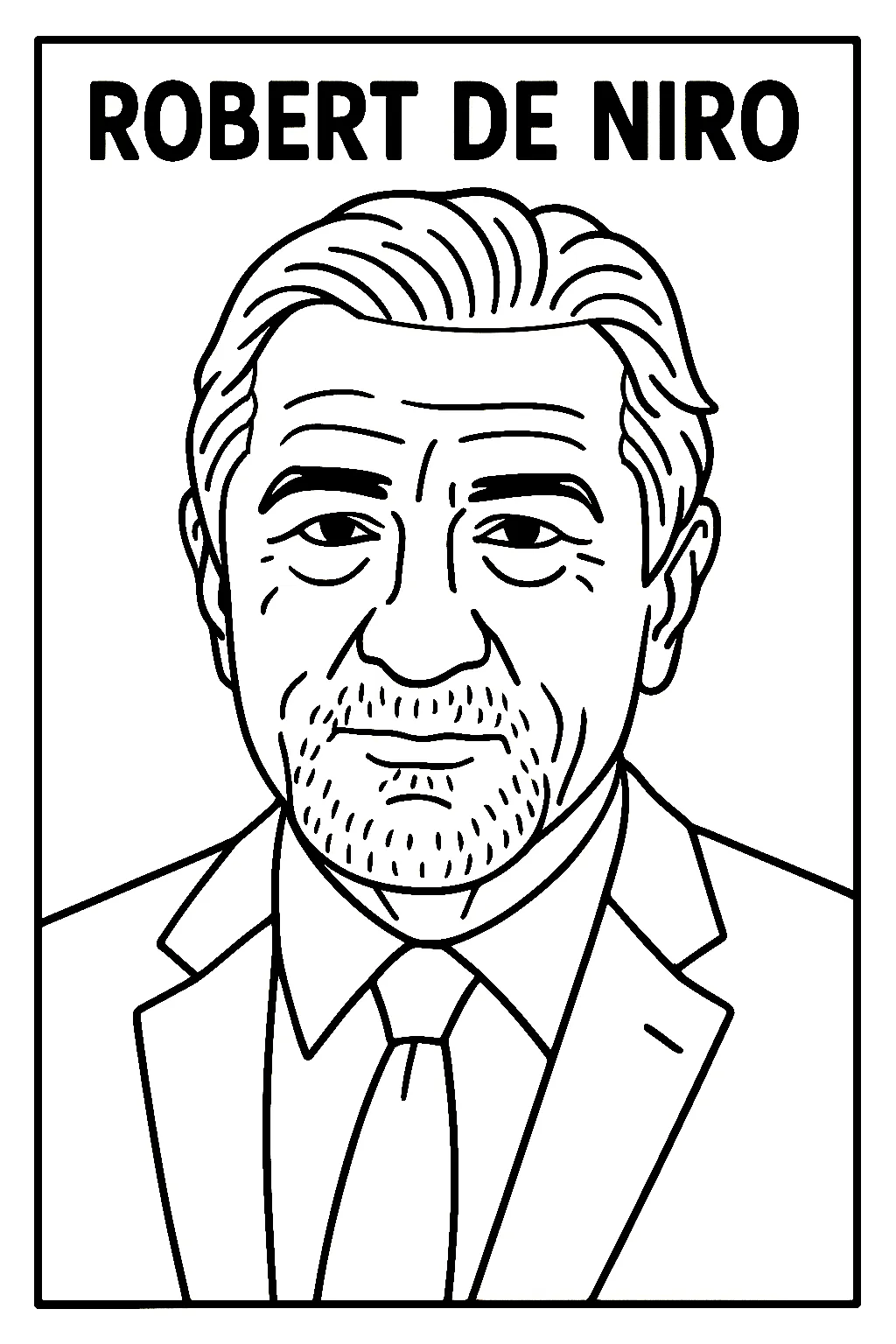 Robert De Niro, דף צביעה להדפסה לילדים