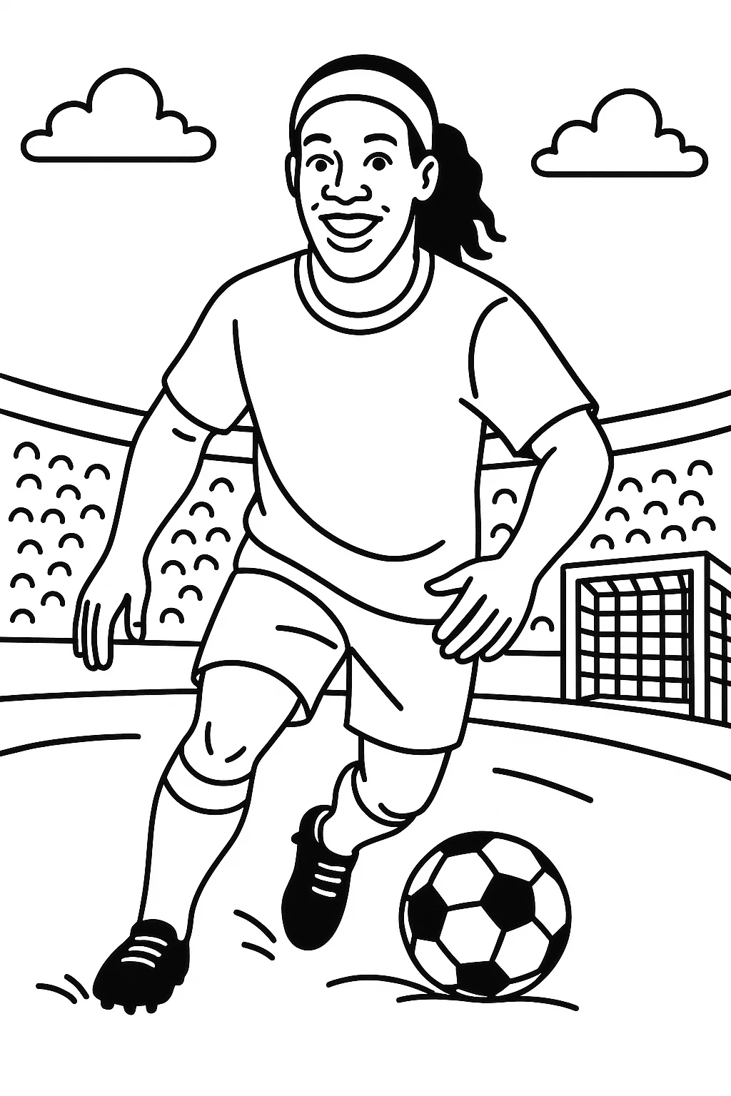 Ronaldinho, דף צביעה להדפסה לילדים