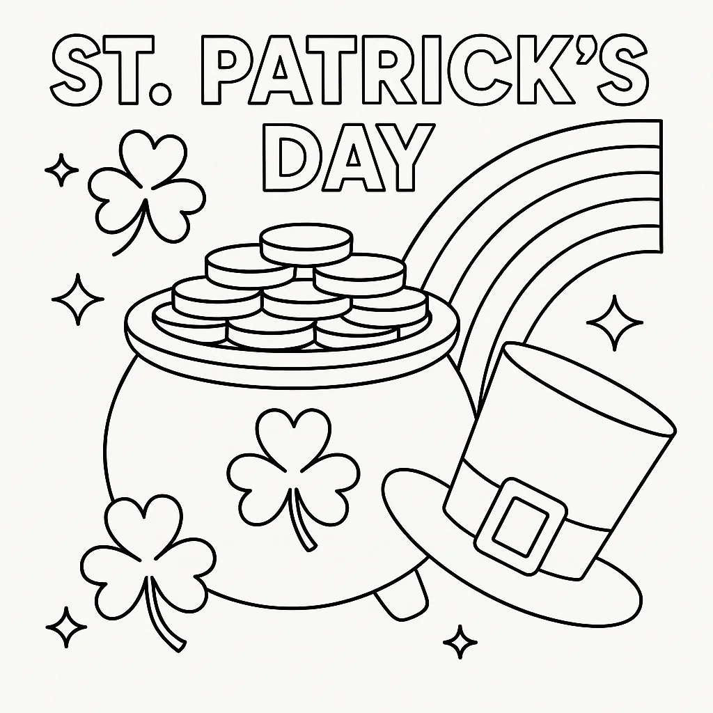 Saint Patrick's Day, דף צביעה להדפסה לילדים