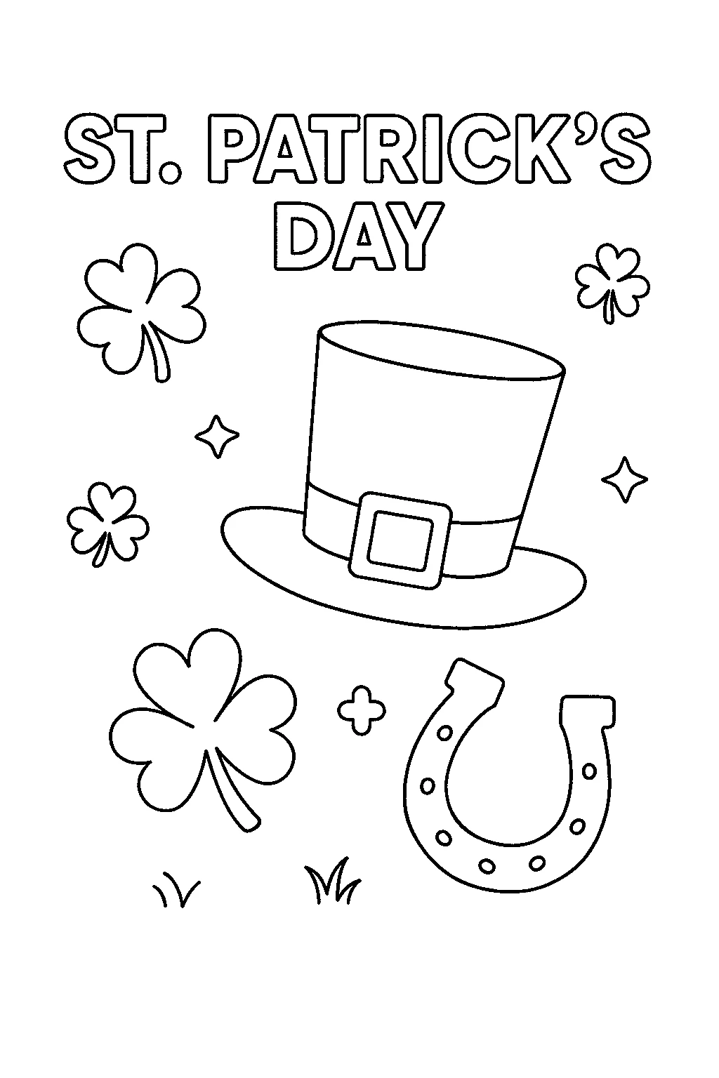 Saint Patrick's Day Hat, דף צביעה להדפסה לילדים