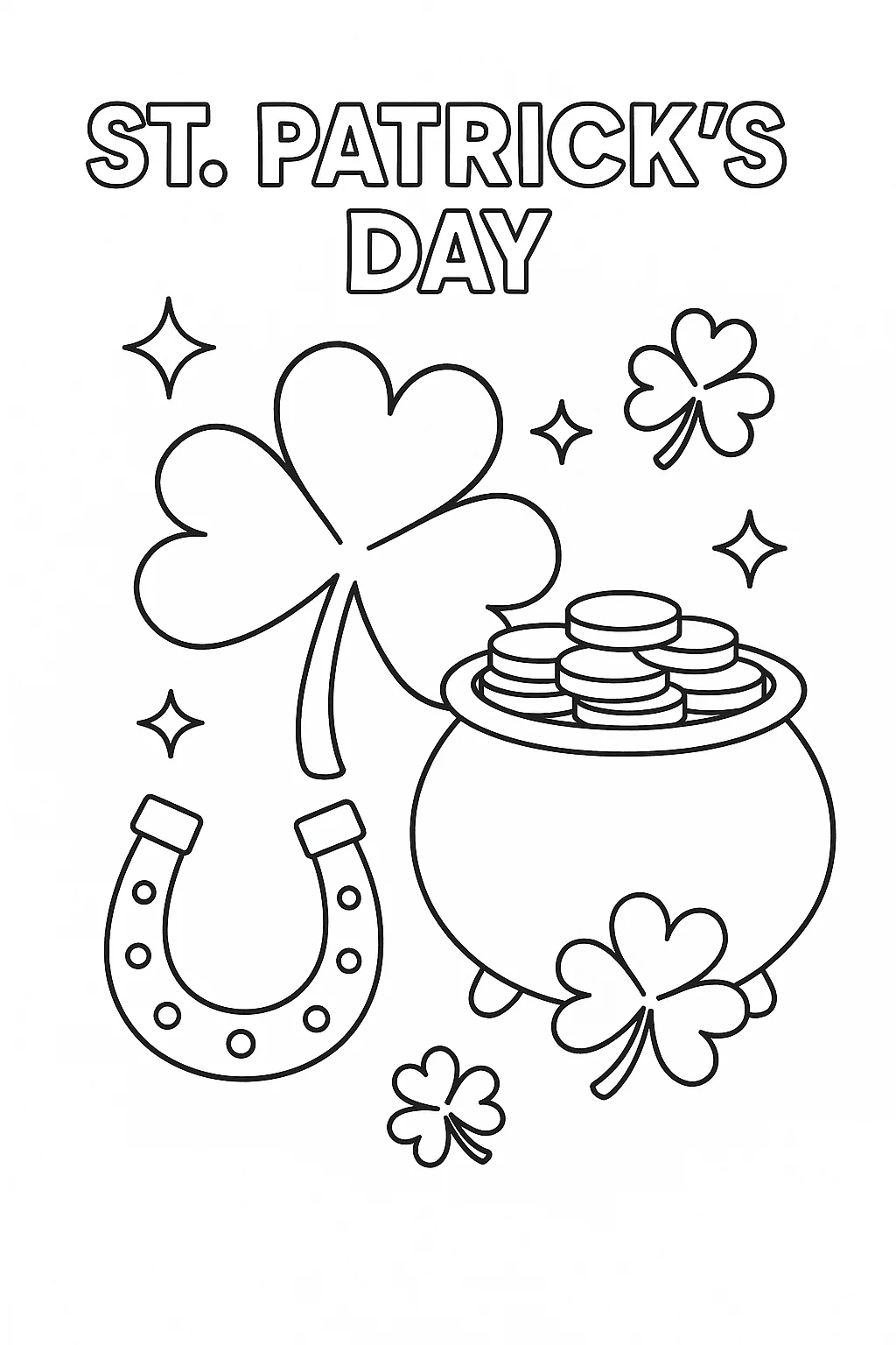 Saint Patrick's Lucky Coins, דף צביעה להדפסה לילדים