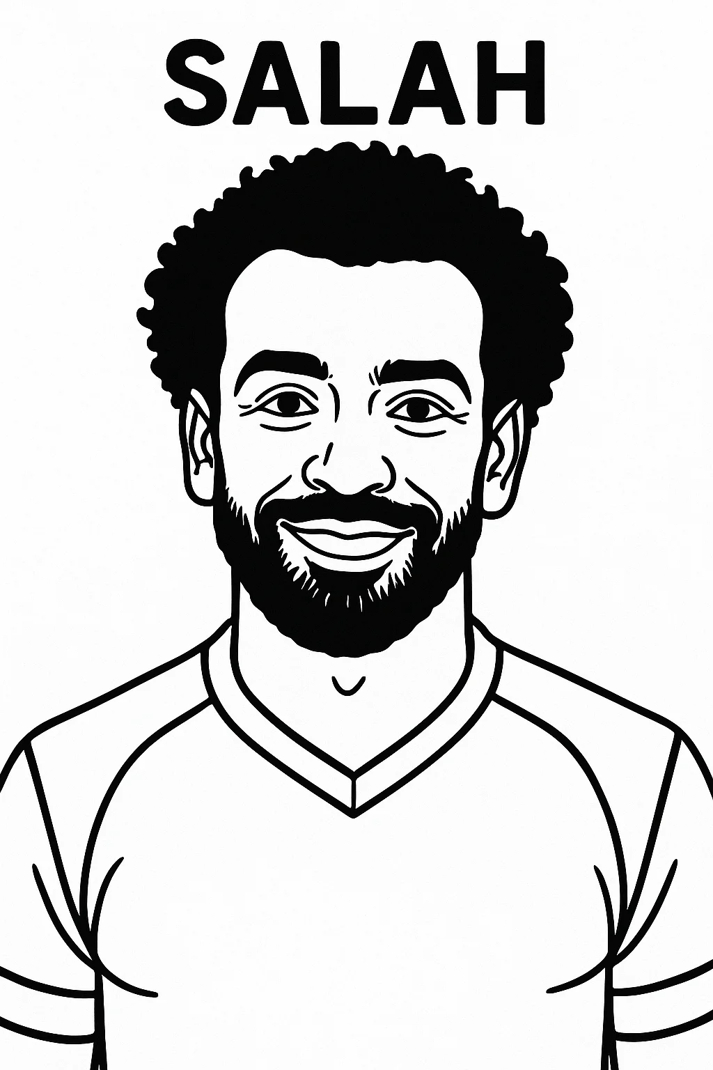 Mohamed Salah, דף צביעה להדפסה לילדים
