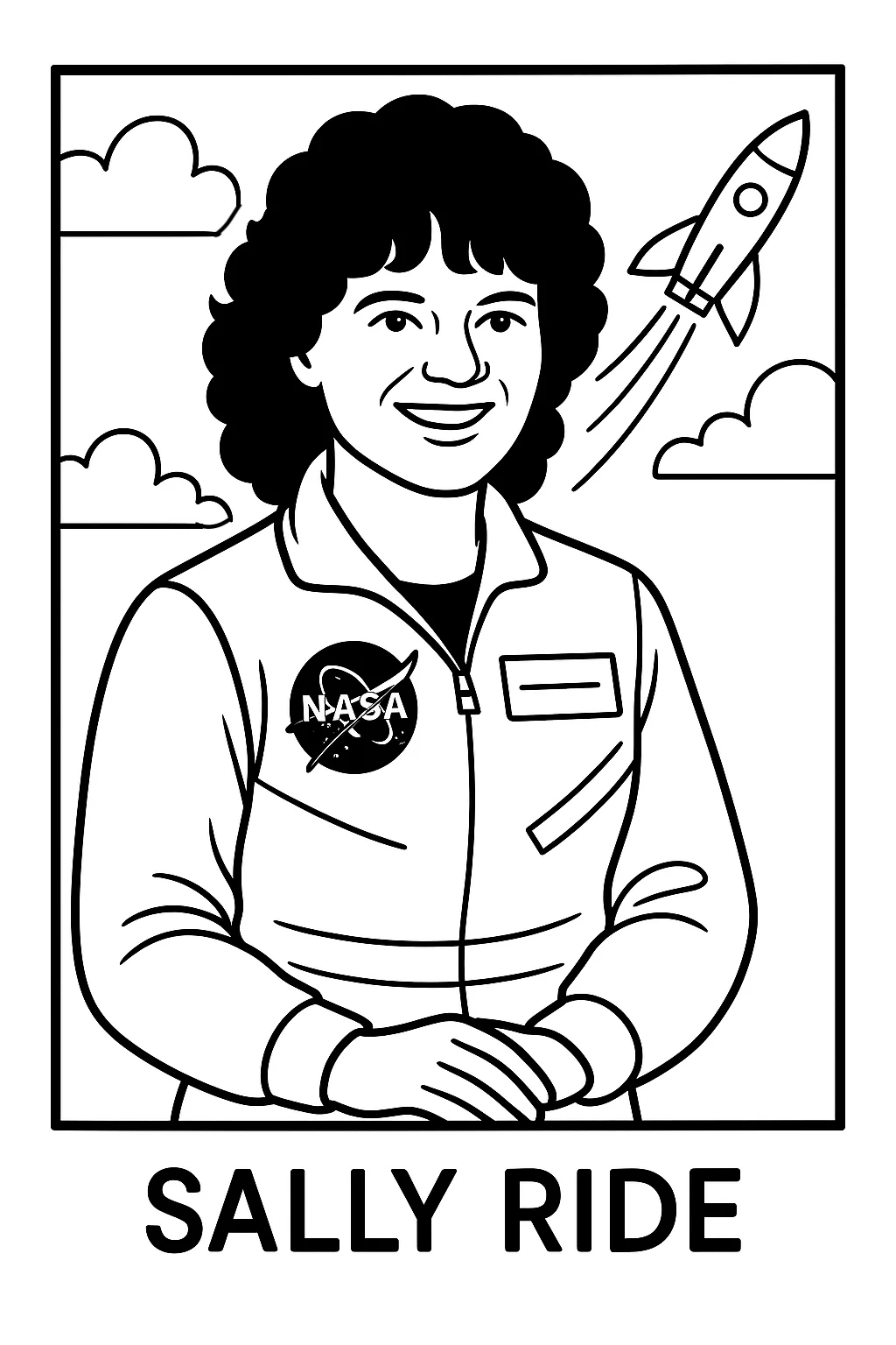 Sally Ride, דף צביעה להדפסה לילדים