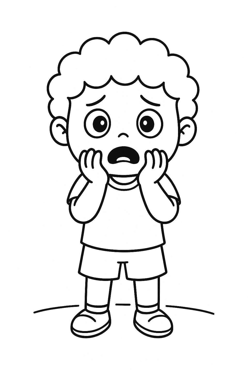 Scared, דף צביעה להדפסה לילדים