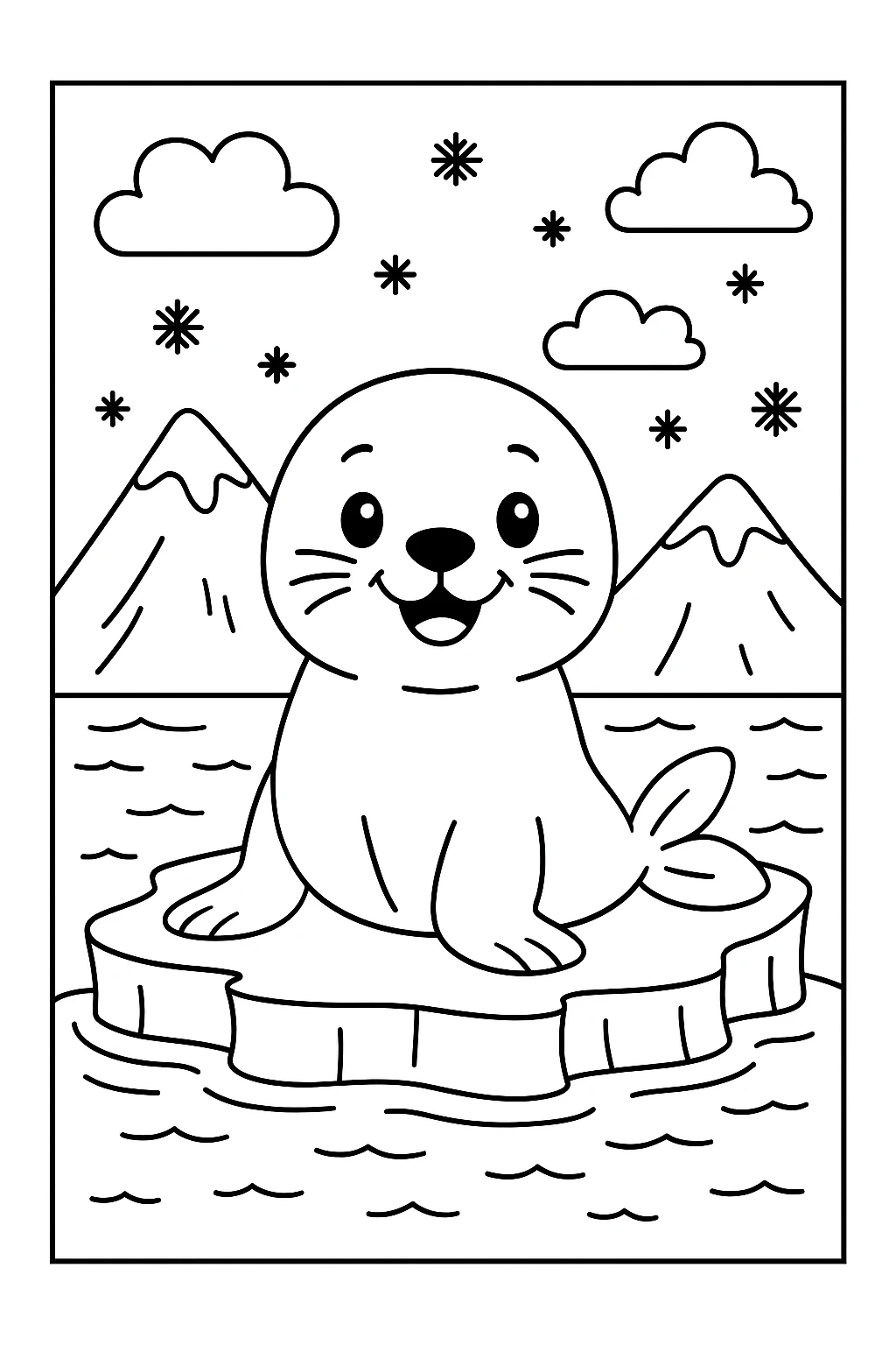 Seal, דף צביעה להדפסה לילדים