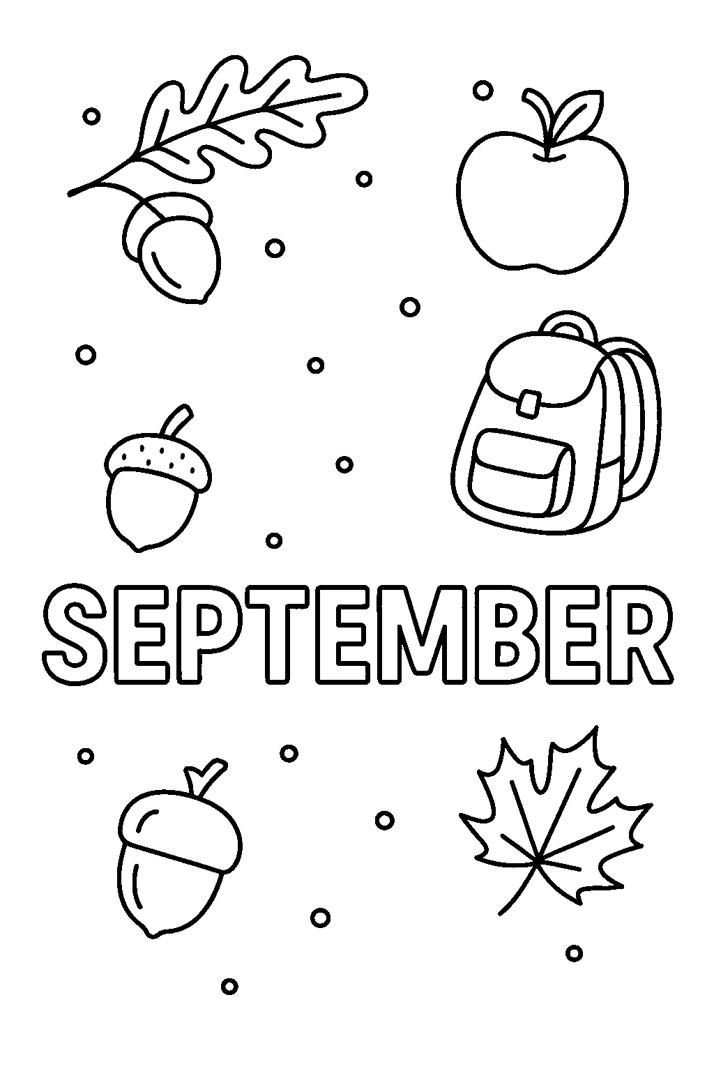 September, דף צביעה להדפסה לילדים