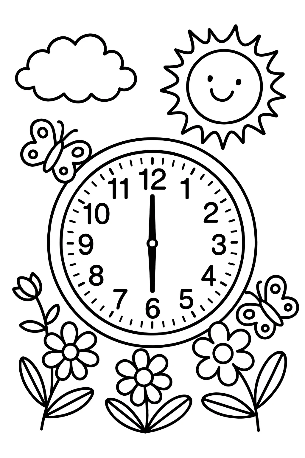 Six O'Clock, דף צביעה להדפסה לילדים