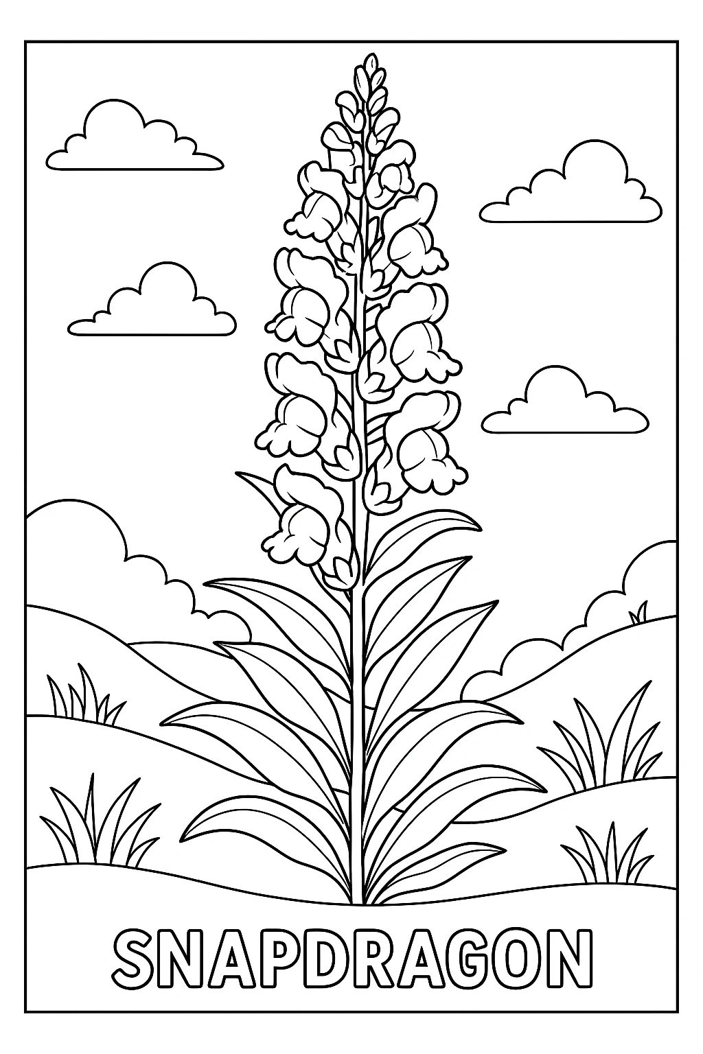 Snapdragon, דף צביעה להדפסה לילדים