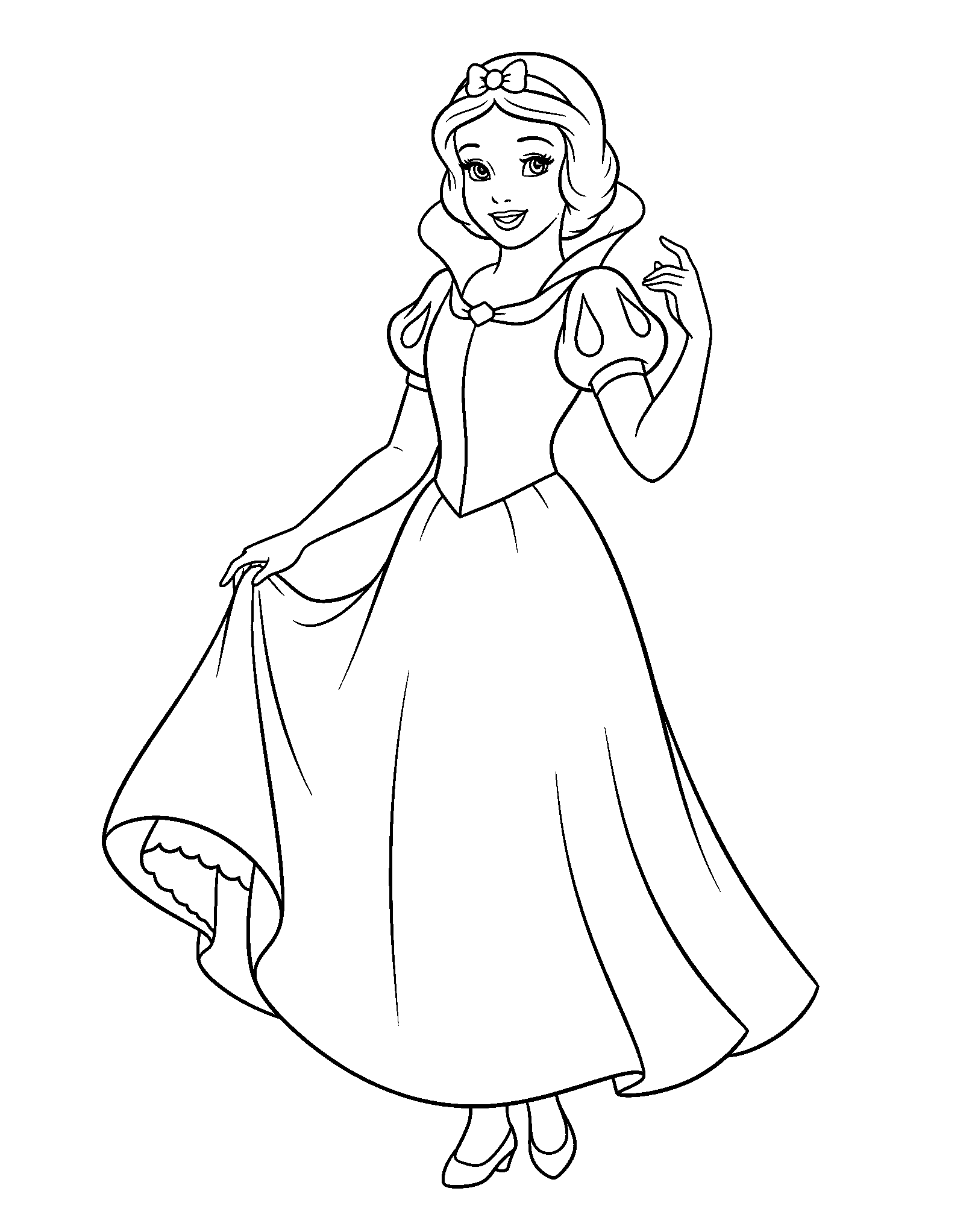 Snow White - The First Princess, דף צביעה להדפסה לילדים