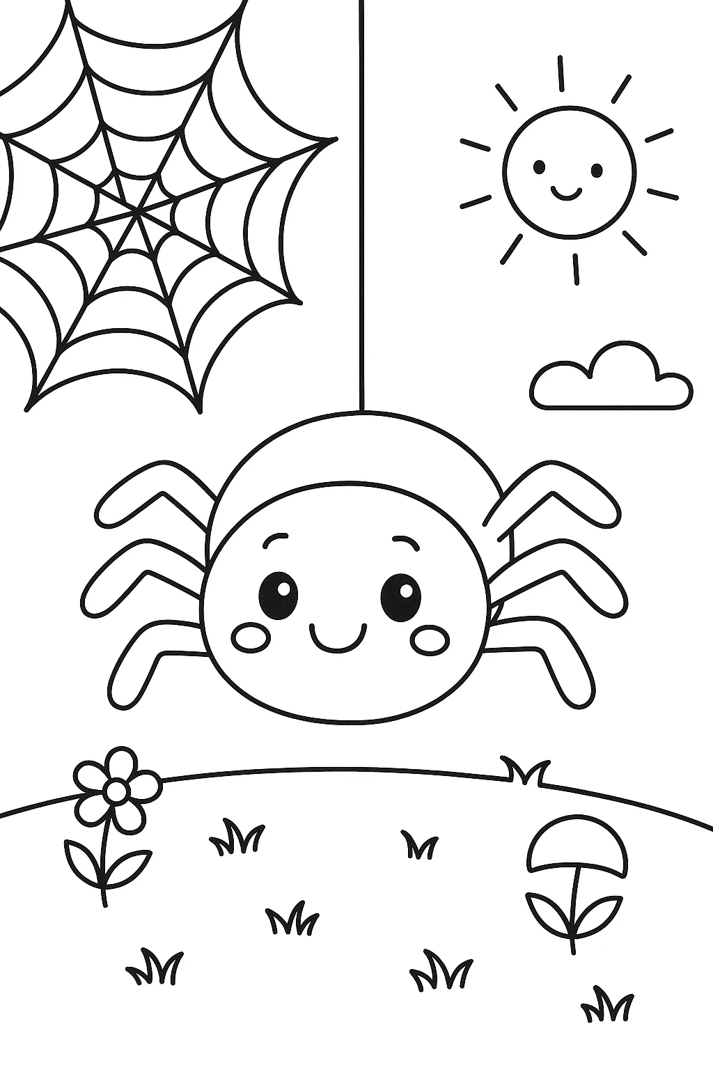 Spider, דף צביעה להדפסה לילדים