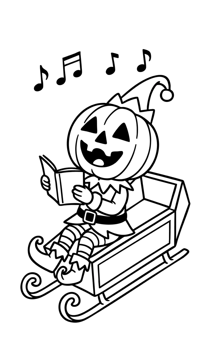Spooky Christmas, דף צביעה להדפסה לילדים