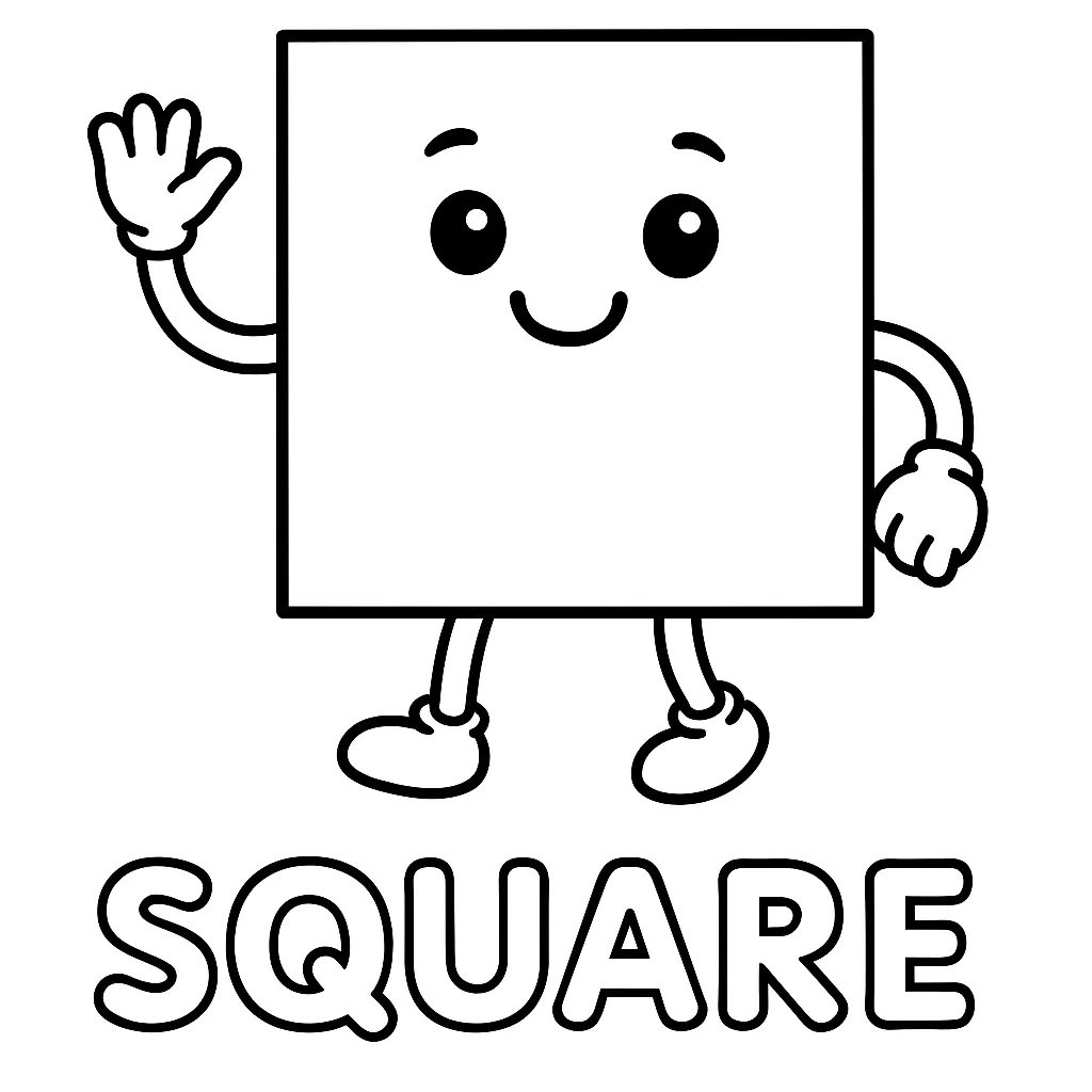Square Shape, דף צביעה להדפסה לילדים