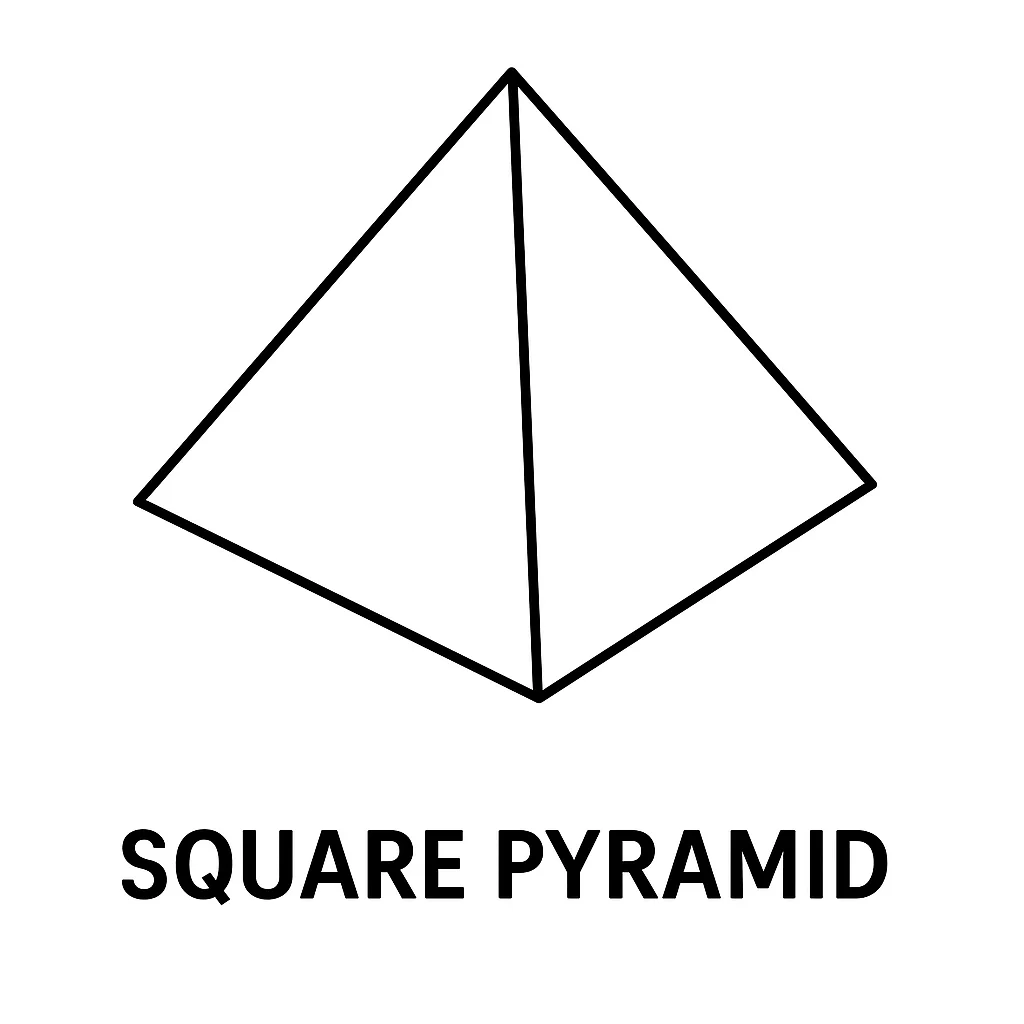 Square Pyramid 3D Shape, דף צביעה להדפסה לילדים