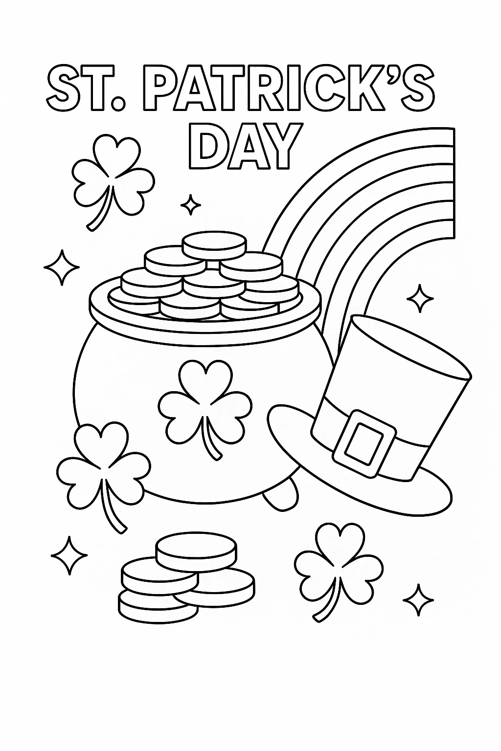 St Patrick's Day Coloring, דף צביעה להדפסה לילדים