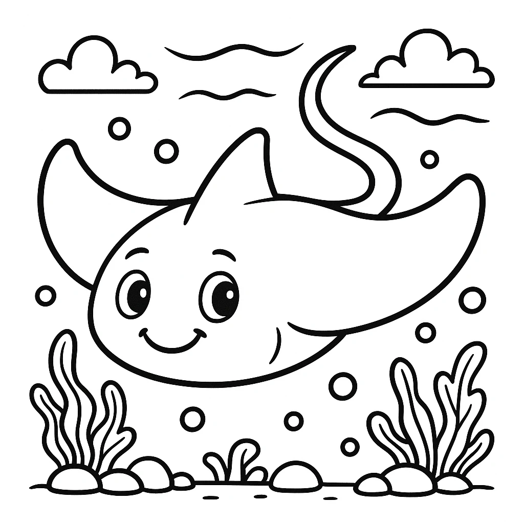 Stingray, דף צביעה להדפסה לילדים