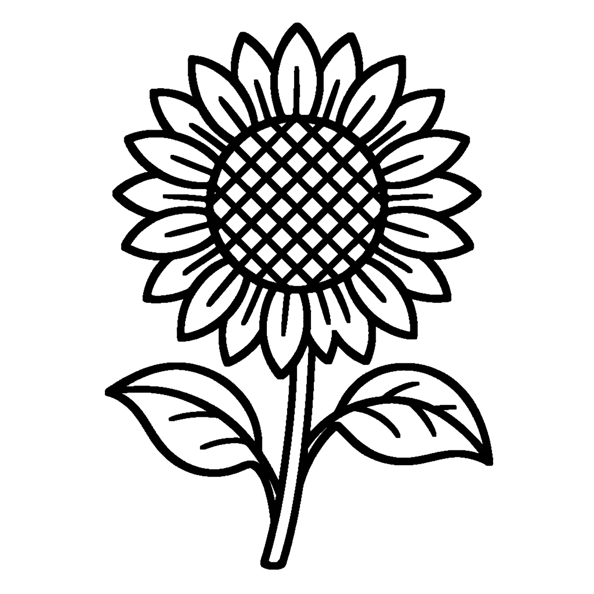 Sun Flower, דף צביעה להדפסה לילדים