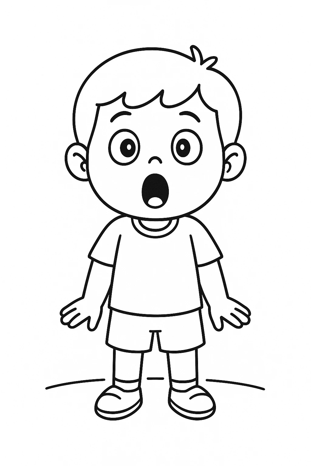 Surprised, דף צביעה להדפסה לילדים