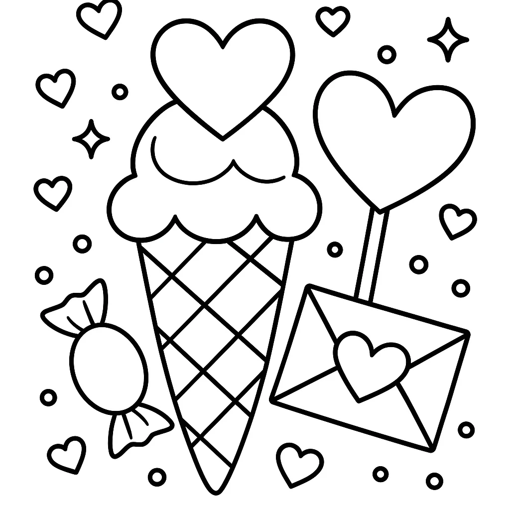 Sweet Love - Valentine's Day Celebration, דף צביעה להדפסה לילדים