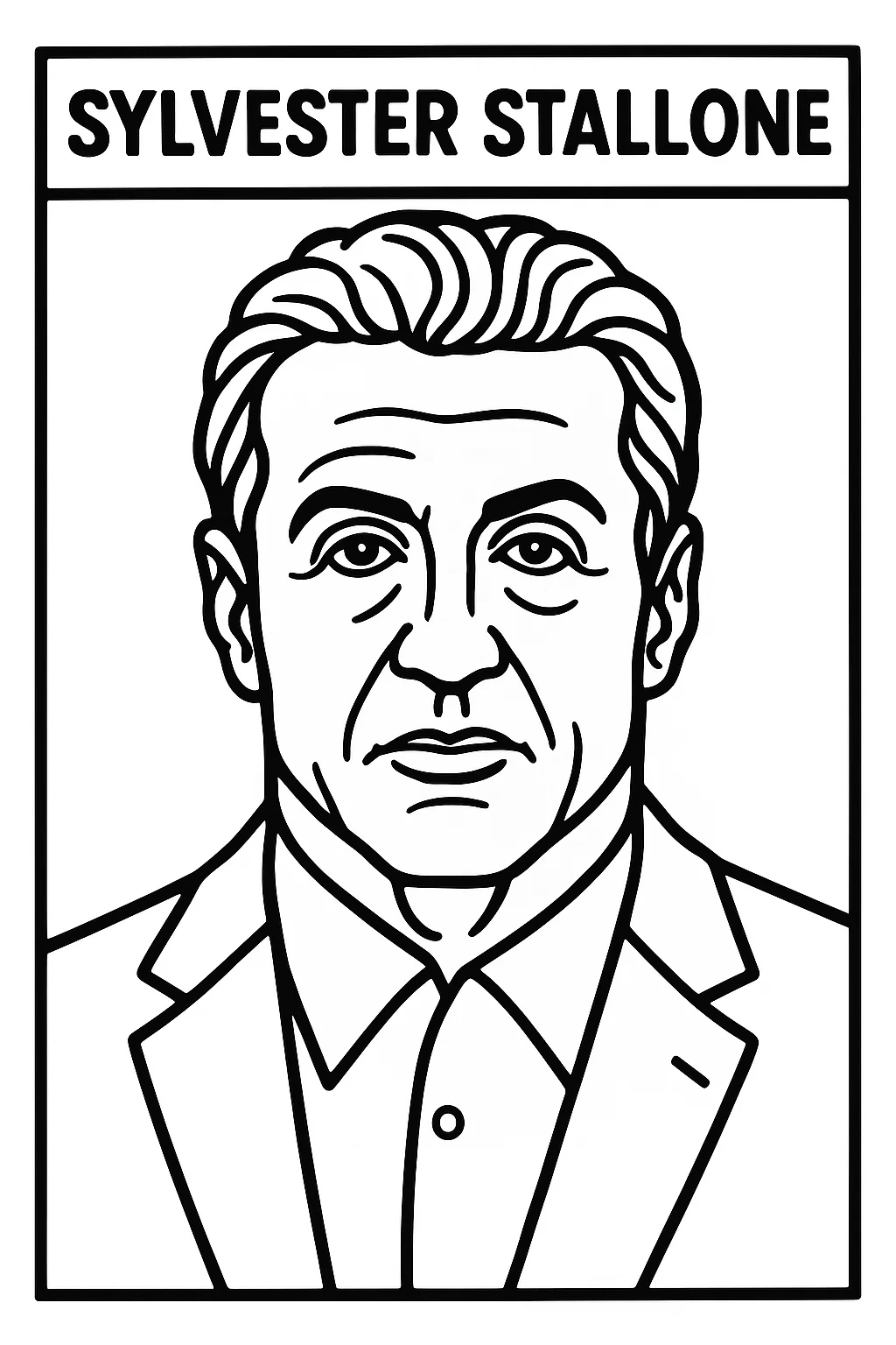 Sylvester Stallone, דף צביעה להדפסה לילדים