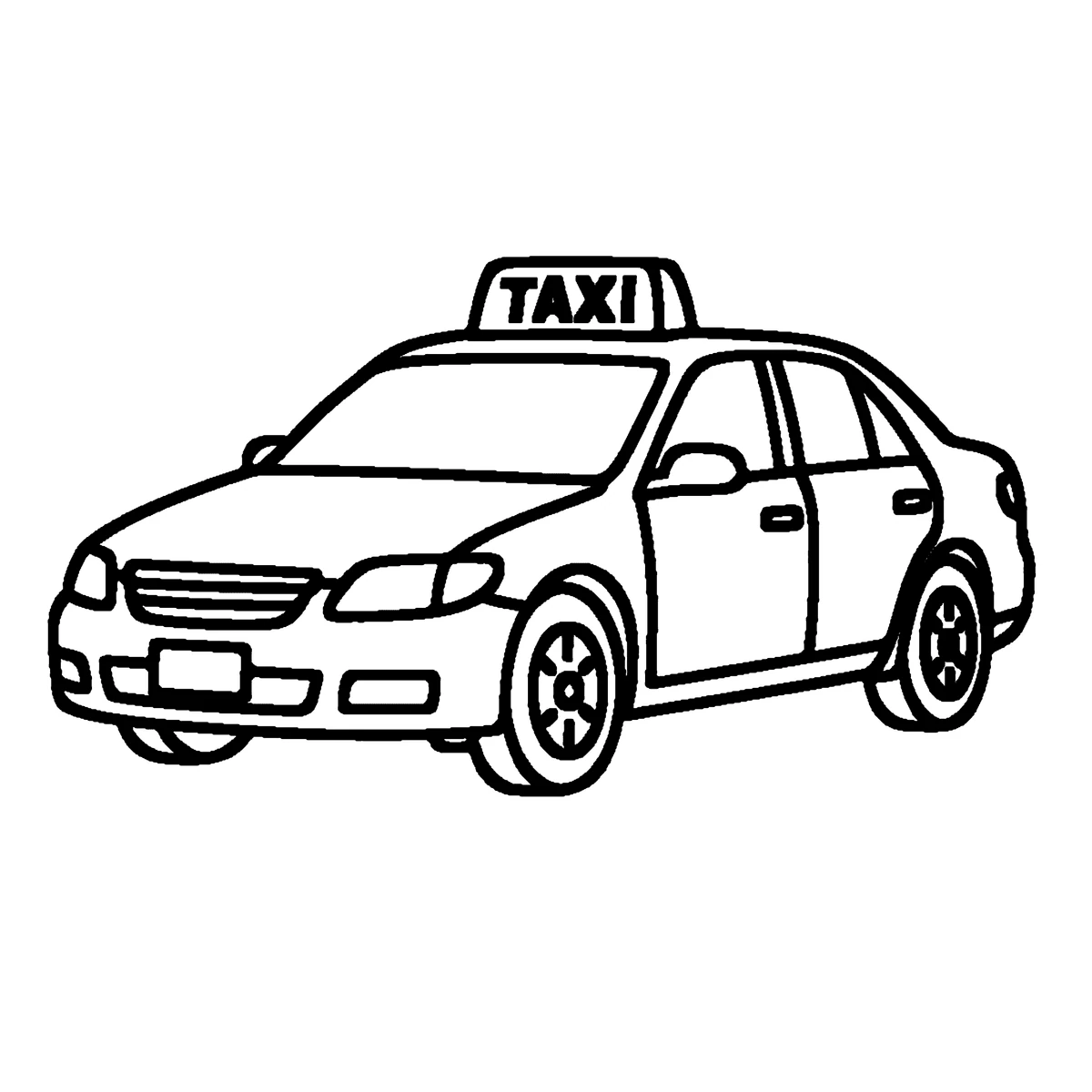 Taxi, דף צביעה להדפסה לילדים