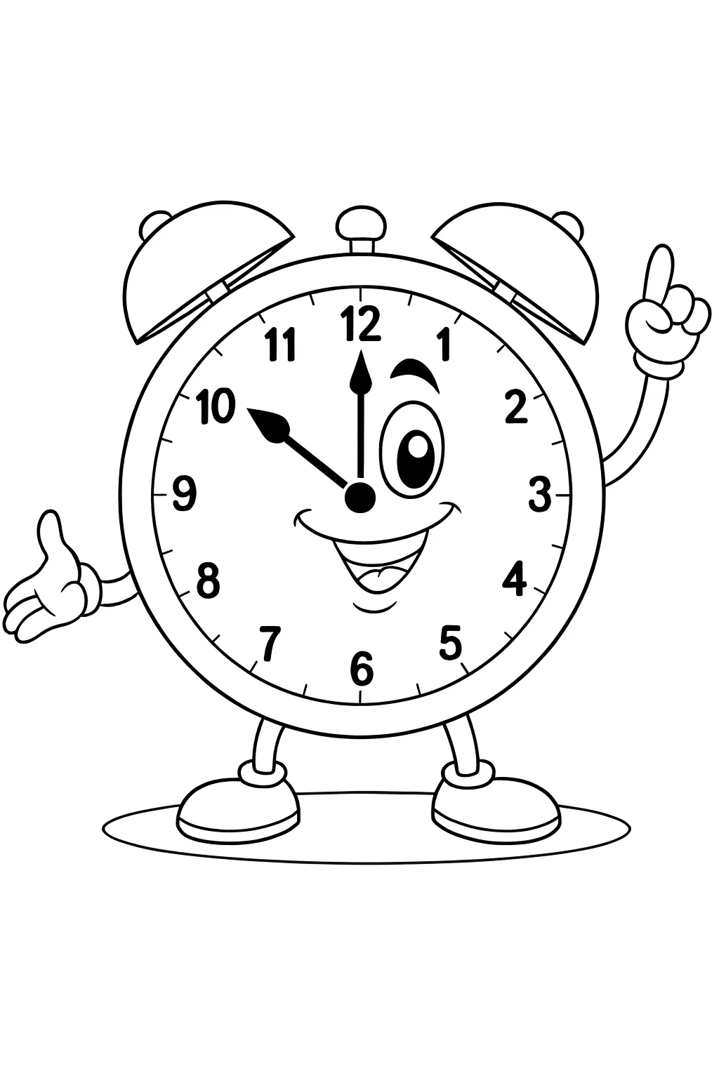 Ten O'Clock, דף צביעה להדפסה לילדים
