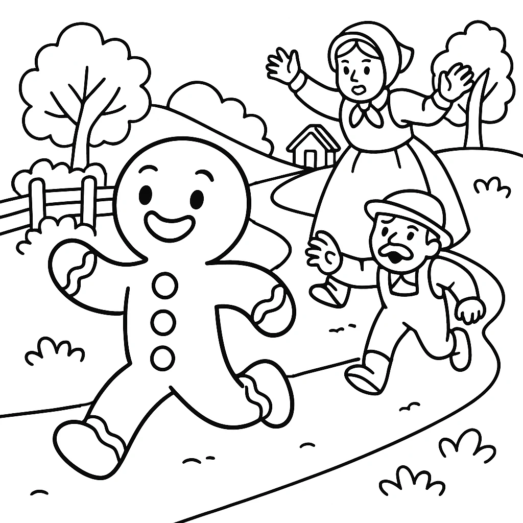 The Gingerbread Man, דף צביעה להדפסה לילדים