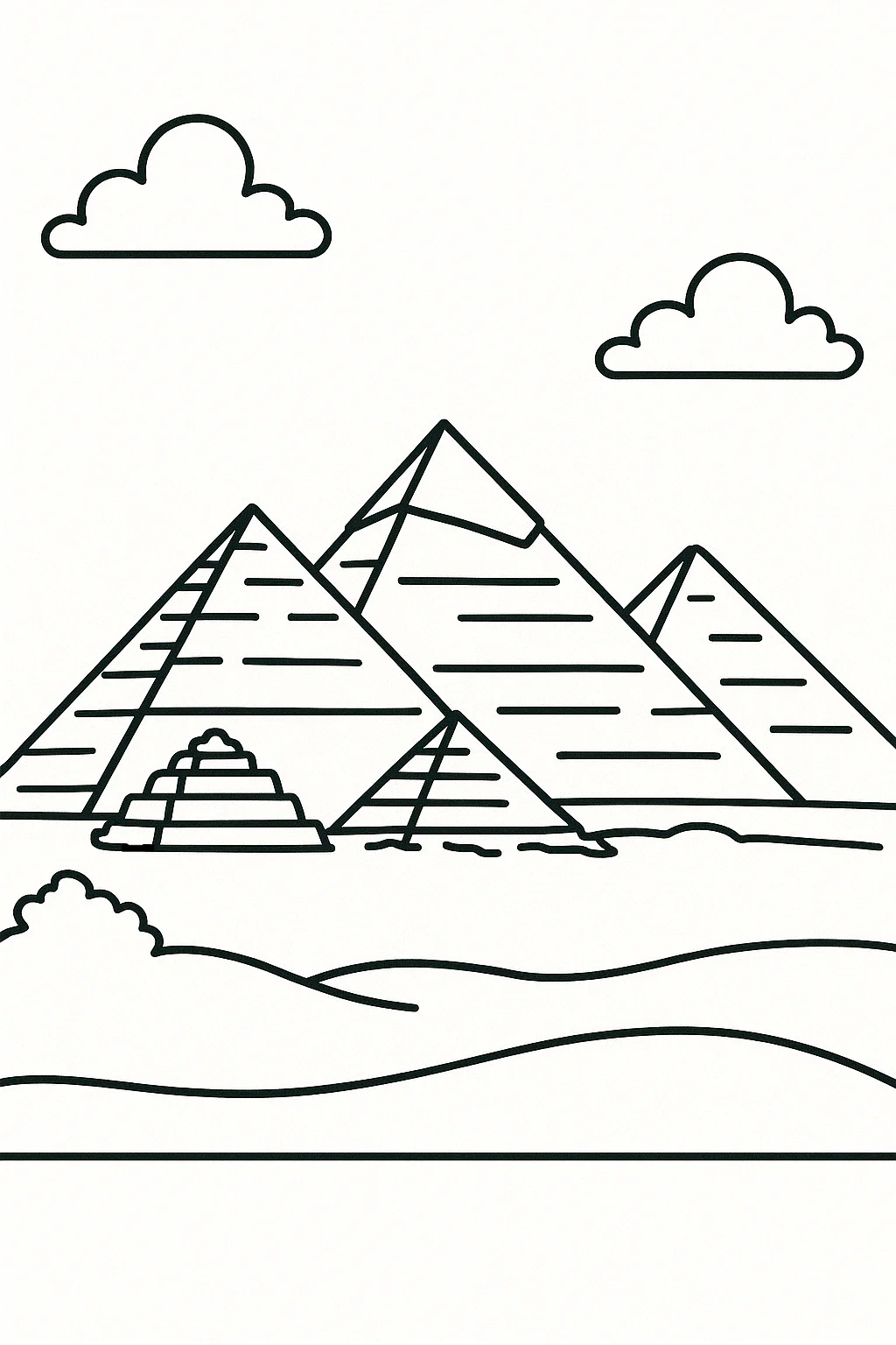 Pyramids of Giza, דף צביעה להדפסה לילדים