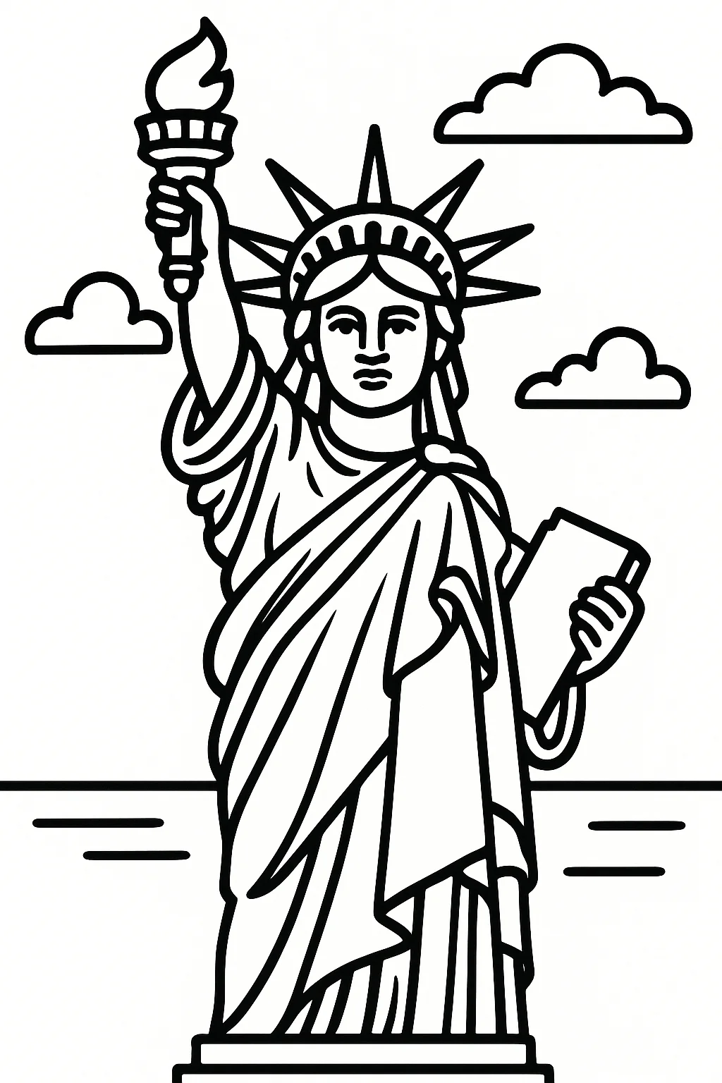 Statue of Liberty, דף צביעה להדפסה לילדים
