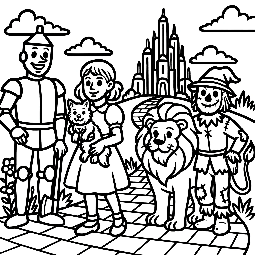 The Wizard of Oz, דף צביעה להדפסה לילדים