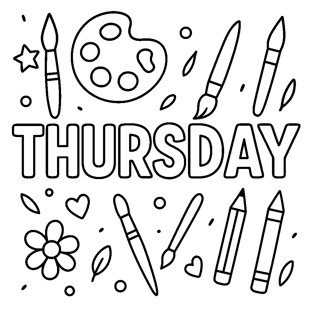 Thursday, דף צביעה להדפסה לילדים