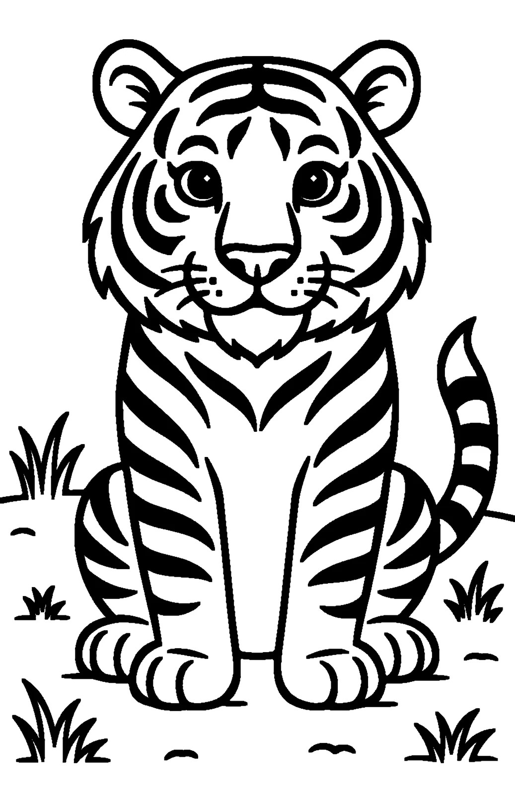 Tiger, דף צביעה להדפסה לילדים