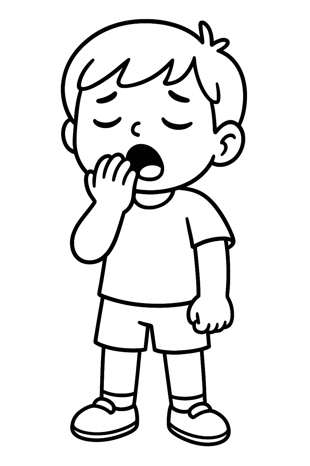 Tired, דף צביעה להדפסה לילדים