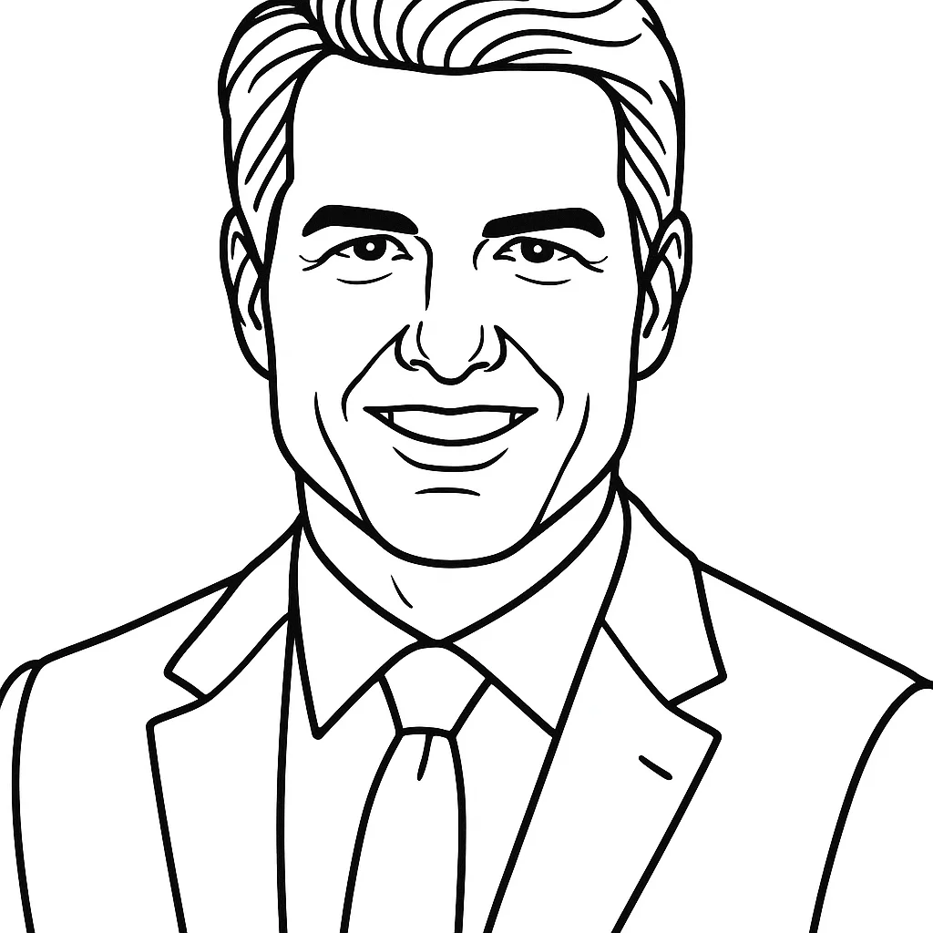 Tom Cruise, דף צביעה להדפסה לילדים
